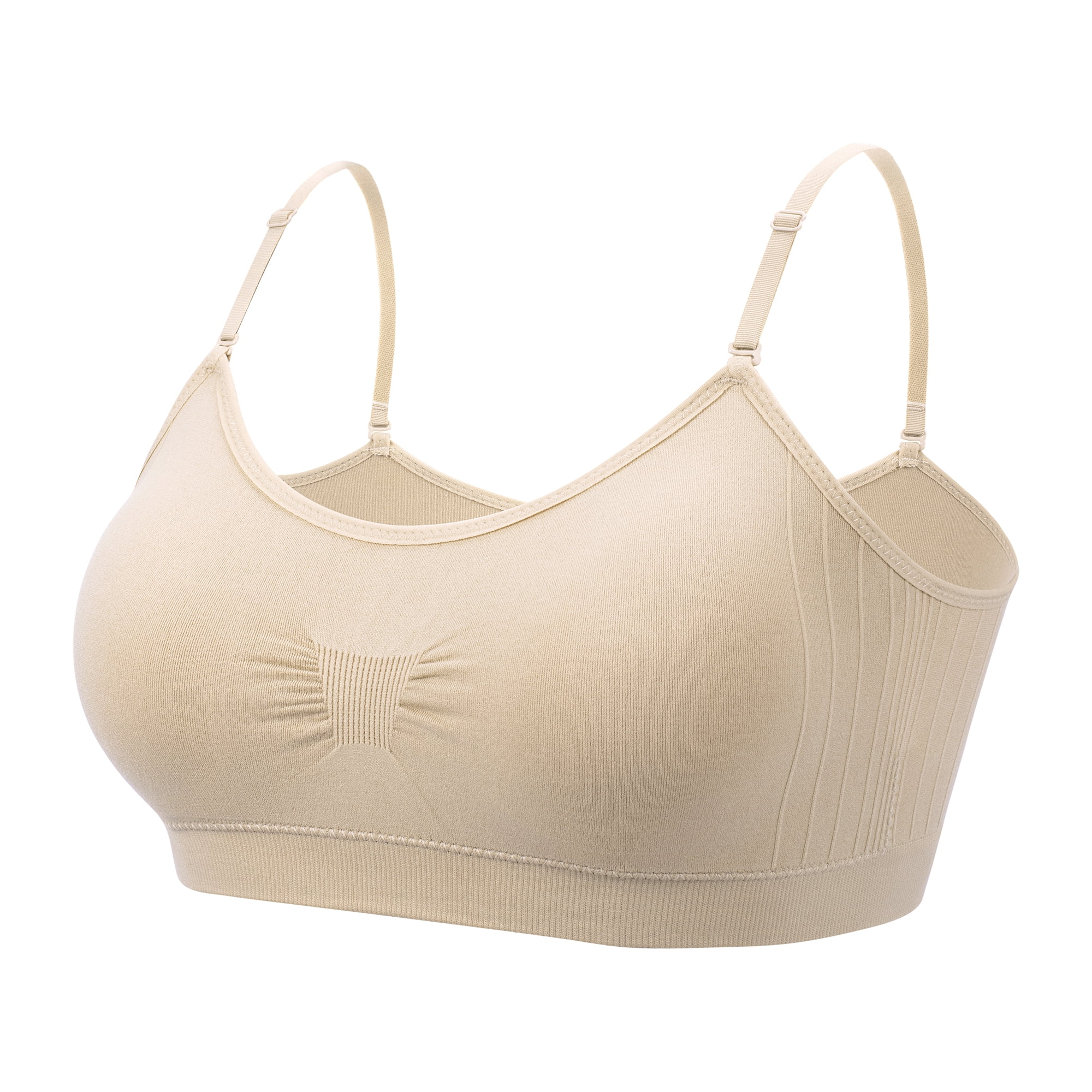 Coobie Seamless Bras for Women No Underwire Scoopneck Cami Bra 9012,Light Nude,One Size