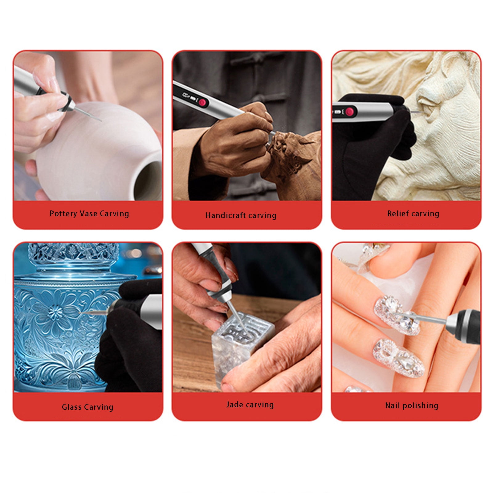 Multi-Function Engraving Pen Set, 3-Speed Adjustable Tool for Metal Glass & Ceramics, Portable Cordless Design