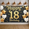 thumbnail image 3 of Gold Glitter Happy 18th Banner Royal Crown 18th Birthday Display Golden Stars White Balloons Gold Star Backdrop for 18th Birthday Party Adult Celebration Birthday Photo Shoot, 3 of 9