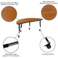 thumbnail image 4 of Flash Furniture 2 Piece Mobile 47.5" Circle Wave Flexible Oak Thermal Laminate Kids Adjustable Activity Table Set, 4 of 11