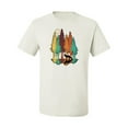 thumbnail image 2 of Trippy California Redwoods Forest Fox Silhouette | Mens Fashion Graphic T-Shirt, White, X-Large, 2 of 4