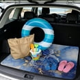 thumbnail image 2 of Xixirimido All Weather Car Trunk Mat 29" x 39" Decorative Cargo Liner, Heavy Duty Rear Trunk Protector Universal Auto Interior Accessories, Blue Marble Roses, 2 of 7