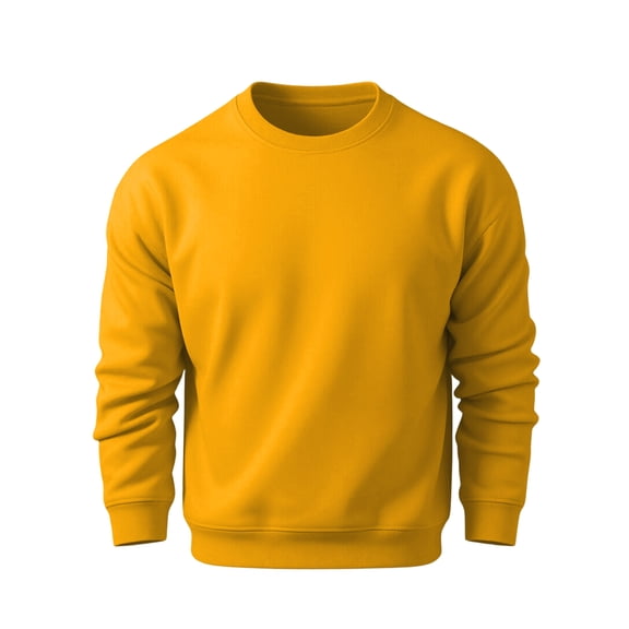 Mfakffe Men Solid Crewneck Pullover Tops Loose Fit Long Sleeve Sweatshirts Soft Fleece Casual Layering Apparel for Fall Winter Daily Outdoor Wear