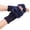 Blue, variant on Women Fingerless Knit Gloves Fluffy Cuff Arm Warmers Cable Knit Short Half Finger Gloves Winter Warm Wrist Cuffs for Women