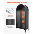thumbnail image 4 of Dranite 70" Arched Glass Display Cabinet, 4-Tier Curio Cabinet for Collectibles, Shelves, 4 of 11