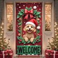 thumbnail image 5 of Festive Decoration Christmas Banner Dog Welcome Sign for Holiday Celebration Winter Party Home Decor, 5 of 9