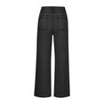 thumbnail image 5 of Wide Leg Jeans Women Stretchy High Waisted Pockets Washed Casual Jeans Casual Loose Denim Pants Trendy Trousers Pants for Women, 5 of 7