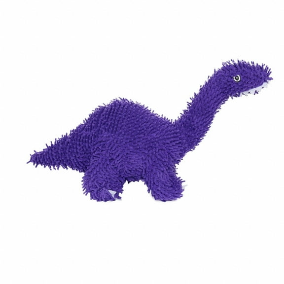 Mighty Microfiber Ball Med Brachiosaurus Purple, Durable Squeaky Dog Toy