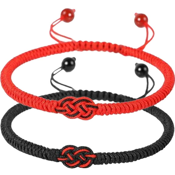 KONTONTY 2-Pack Couple Bracelets Hand Woven Assorted Color Matching Bracelets for Holidays and Special Occasions