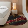 thumbnail image 2 of Round Rugs 4Ft, Red Marble Round Area Rug Washable Indoor Throw Carpet, Gold Abstract Vintage Modern Ombre Art Soft Non Slip Circle Rug for Kitchen Nursery Room Home Decor Aesthetic, 2 of 8