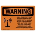 thumbnail image 1 of SignMission OS-WS-A-1218-L-12363 12 x 18 in. OSHA Warning Sign - Radio Frequency Fields Beyond with Symbol, 1 of 1