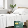 thumbnail image 1 of REJODA-Thread Spread 100% Organic Cotton Sheets Twin Size - 3 PC Organic Cotton Twin Size Percale Weave Sheet Set, Soft, Cooling, Crisp & Breathable, 16" Deep Pocket Bedding Set for Dorm Room - White, 1 of 4