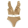 thumbnail image 1 of Trajes de baño para mujer, Trajes de baño para mujer Moda Mujer Color liso Casual Hoja Sin espalda Abertura Cintura alta Bikinis Conjuntos de traje de baño para mujer Traje de baño, 1 of 5