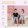 thumbnail image 4 of Qaba Kids Sofa Set 2-in-1 Multi-Functional Toddler Table Chair Set 2 Seat Couch Storage Box Soft Sturdy Pink, 4 of 9