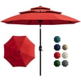 thumbnail image 3 of QinaQin Parasol de Patio Ventilé, 8 Nervures Robustes, Manivelle et Inclinaison Faciles, Rouge, 3 of 8