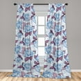 thumbnail image 2 of Blooming Roses Window Curtains, Winter Feels Flowers Vintage with Muted Colors Dreamy Pattern Art, Lightweight Decor 2-Panel Set with Rod Pocket, Pair of - 28"x84", Pale Maroon Soft Blue, by Ambesonne, 2 of 3