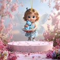 thumbnail image 4 of Cute Little Girl Pendant Acrylic Pendant Car Rearview Mirror Flat Pendant Holiday Gift, 4 of 5