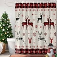 thumbnail image 4 of Christmas Reindeer Shower Curtains for Bathroom, and Snowflakes Burlap Texture Waterproof Fabric Shower Curtain for Bathroom Bathtub Decoration, Machine Washable, 54x"78", 4 of 9