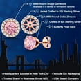 thumbnail image 2 of Gem Stone King 3.00 Ct Round 6mm Pink Zirconia 18K Rose Gold Plated Silver Removable Jacket Stud Earrings, 2 of 6