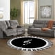 thumbnail image 1 of Alfombra redonda con estampado de teclas de piano en blanco y negro con notas musicales BuyWeek decoración del hogar, 1 of 7