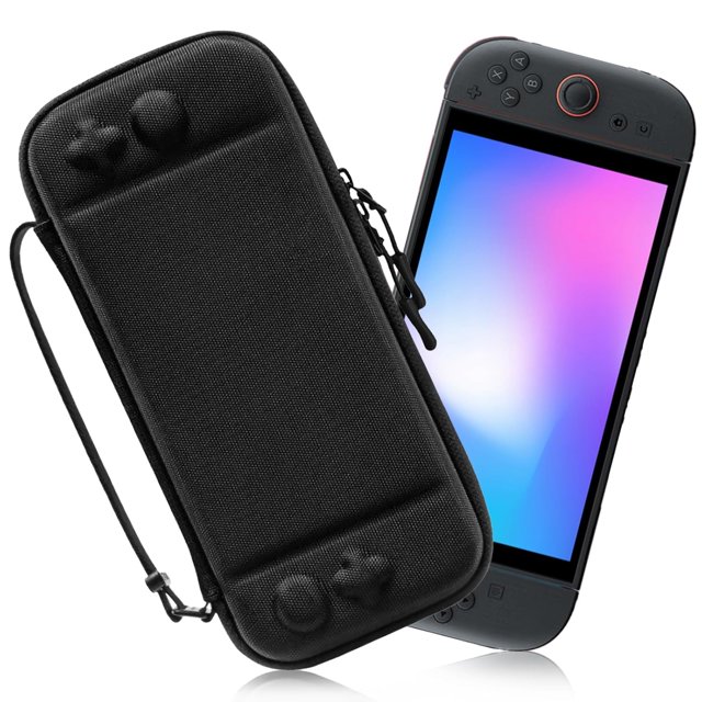 Étui de Transport pour Switch Compatible avec 2025 Nintendo Switch 2, avec 10 Cartouches de Jeux, Coque Rigide de Protection, Pochette de Transport de Voyage pour Console et Accessoires, Noir