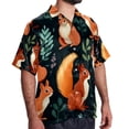 thumbnail image 2 of Squirrel Men's Button Down Spread Collar Casual Printed Short Sleeve Summer Beach Unisex Shirts, 2 of 6
