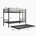 thumbnail image 2 of Twin Bunk Bed with Trundle Metal Bunkbeds with Ladder and Full-Length Guardrail, Noise Free, No Box Spring Needed, Black, 2 of 12