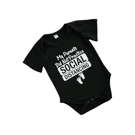 

Franhais Newborn Summer Romper Baby Footprint Letter Print Short Sleeve Round Neck Playsuit