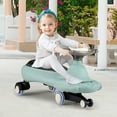 thumbnail image 2 of Babyjoy Wiggle Car with Hauling Rope Ride on Toy with Under-Seat Storage & Swing Car Green, 2 of 10