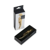 Viski 24k Gold Corkscrew Wine Opener with Foil Cutter, Manual Bottle Opener