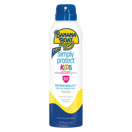 Banana Boat Simply Protect Kids Sunscreen Spray SPF 50+, 6