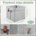 thumbnail image 3 of Tzdxfgl Collapsible Felt Fabric Cubes Storage Bins, 9"x9"x10.2", 6 Pack, Gray, 3 of 11