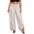 thumbnail image 2 of IUYRTFE Women Solid Color Lantern Pants Drawstring Elastic Waist Loose Harem Trousers with Pockets, 2 of 6