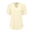 thumbnail image 5 of Womens Shirts Summer V Neck Tops Puff Short Sleeve T Shirt Pleated Floral Printed Tunic Blouse Shirts Womens Tops, 5 of 7