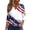 White, variant on Womens Casual T-Shirts Patriotic Graphic 4th Of July 3/4 Sleeve Color Clock V Neck White L