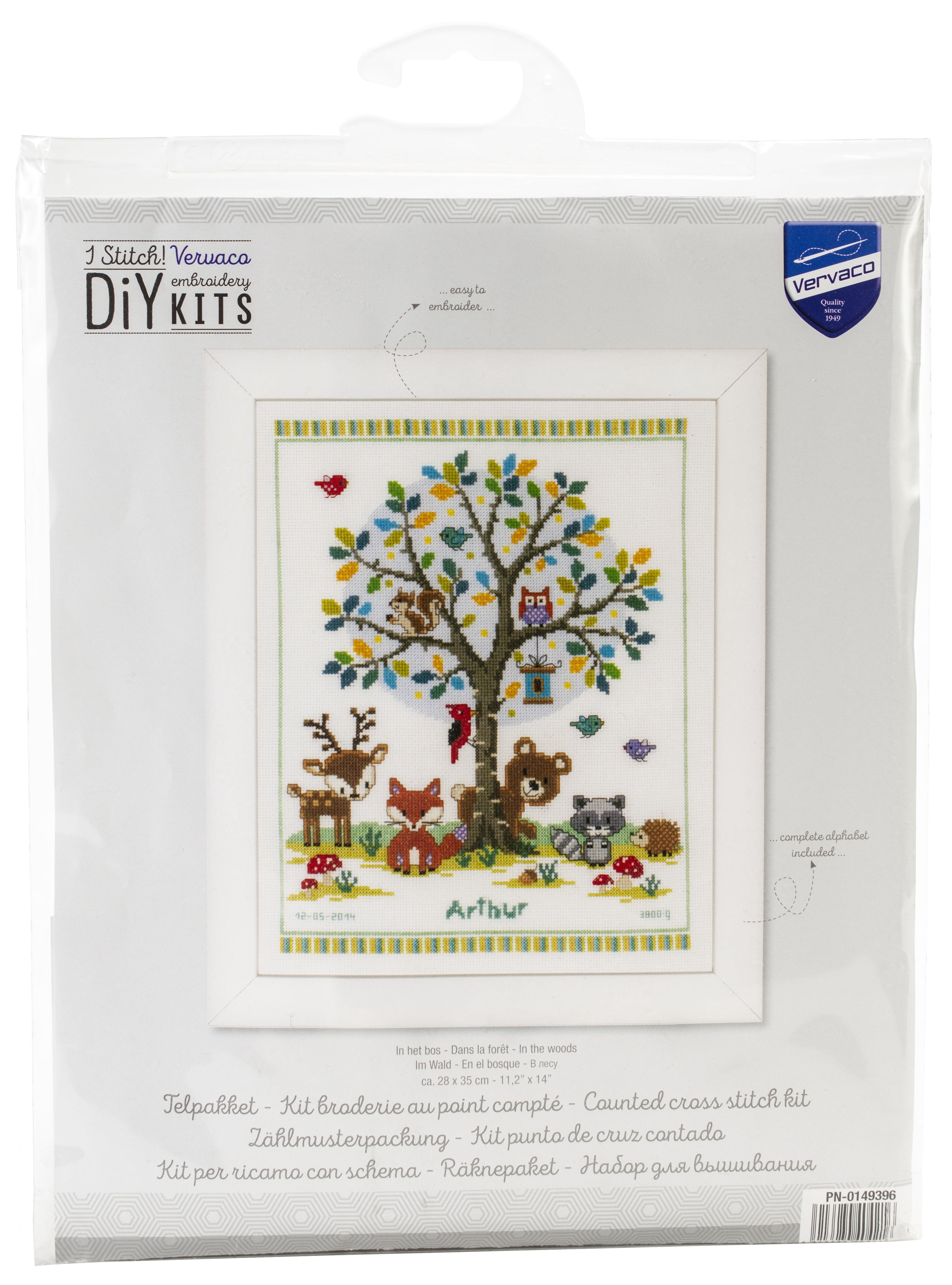 Vervaco Counted Cross Stitch Kit 11.25"X14"-In The Woods Record On Aida (14 Count)