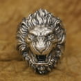 thumbnail image 4 of 925 Sterling Silver Roaring Lion Ring Biker Punk Jewelry TA385 Middle Model US Size 10.5, 4 of 17