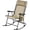 Beige, variant on Foldable Rocking Chair 26in Zero Gravity Outdoor Recliner Lounge Chair with Ergonomic Pillow Cup Holder for Backyard, Beige