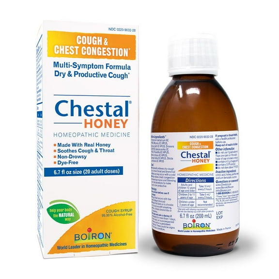 Boiron Chestal Honey Adult Cough Syrup Homeopathic Medicine For Cough And Chest Congestion , 6.7 Fl Oz