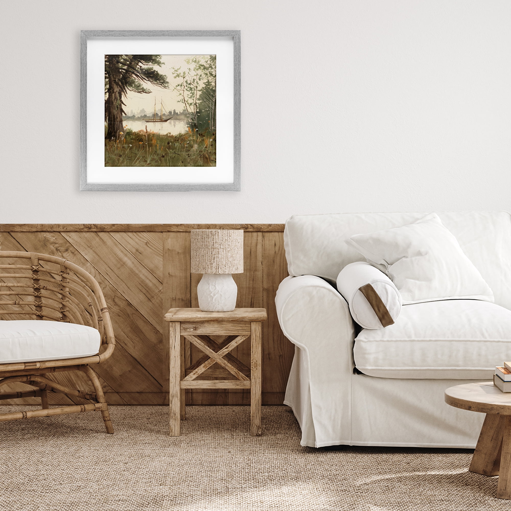 Stupell Industries Boating View Through Trees Gray Framed Print Under Glass, design by Lula Bijoux & co.