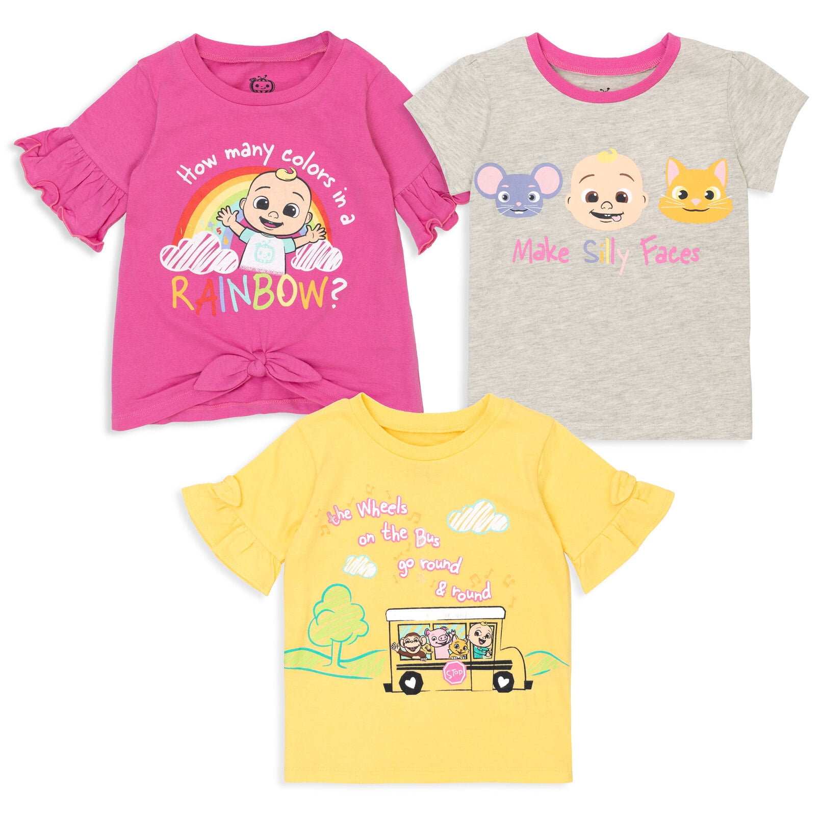 JJ Toddler Girls 3 Pack Graphic TShirts 2T
