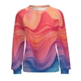 thumbnail image 7 of Colorful Marble Pattern Women's Floral Printed Sweatshirt Long Sleeve Crewneck Casual Loose Vintage Graphic Pullover Tops, 7 of 7