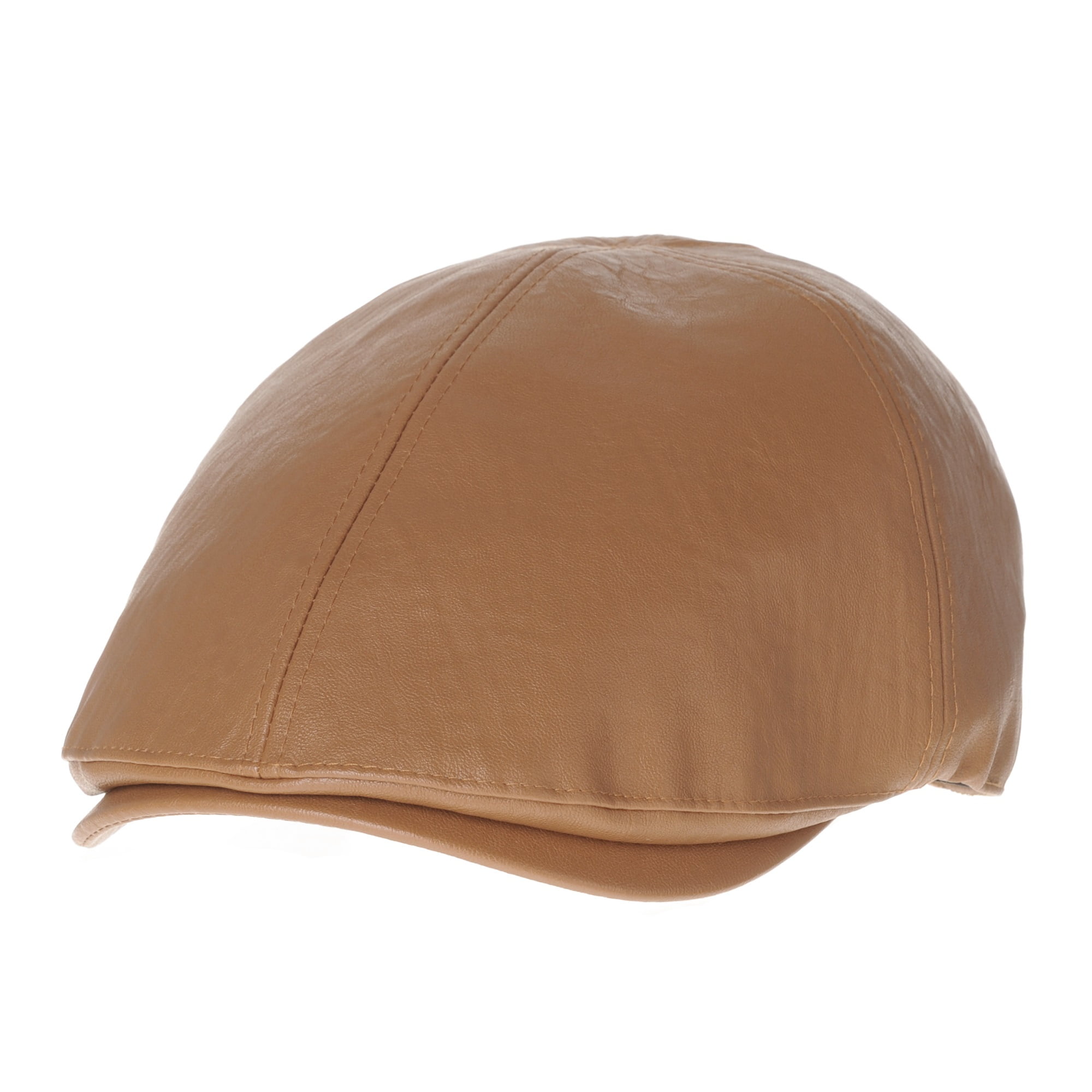 faux leather flat cap