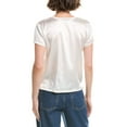 thumbnail image 2 of ATM Anthony Thomas Melillo womens  Silk-Blend T-Shirt, s, White, 2 of 3