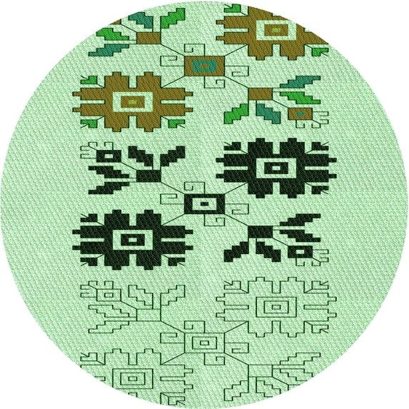 Ahgly Company Indoor Square Patterned Mint Green Area Rugs, 3' Square