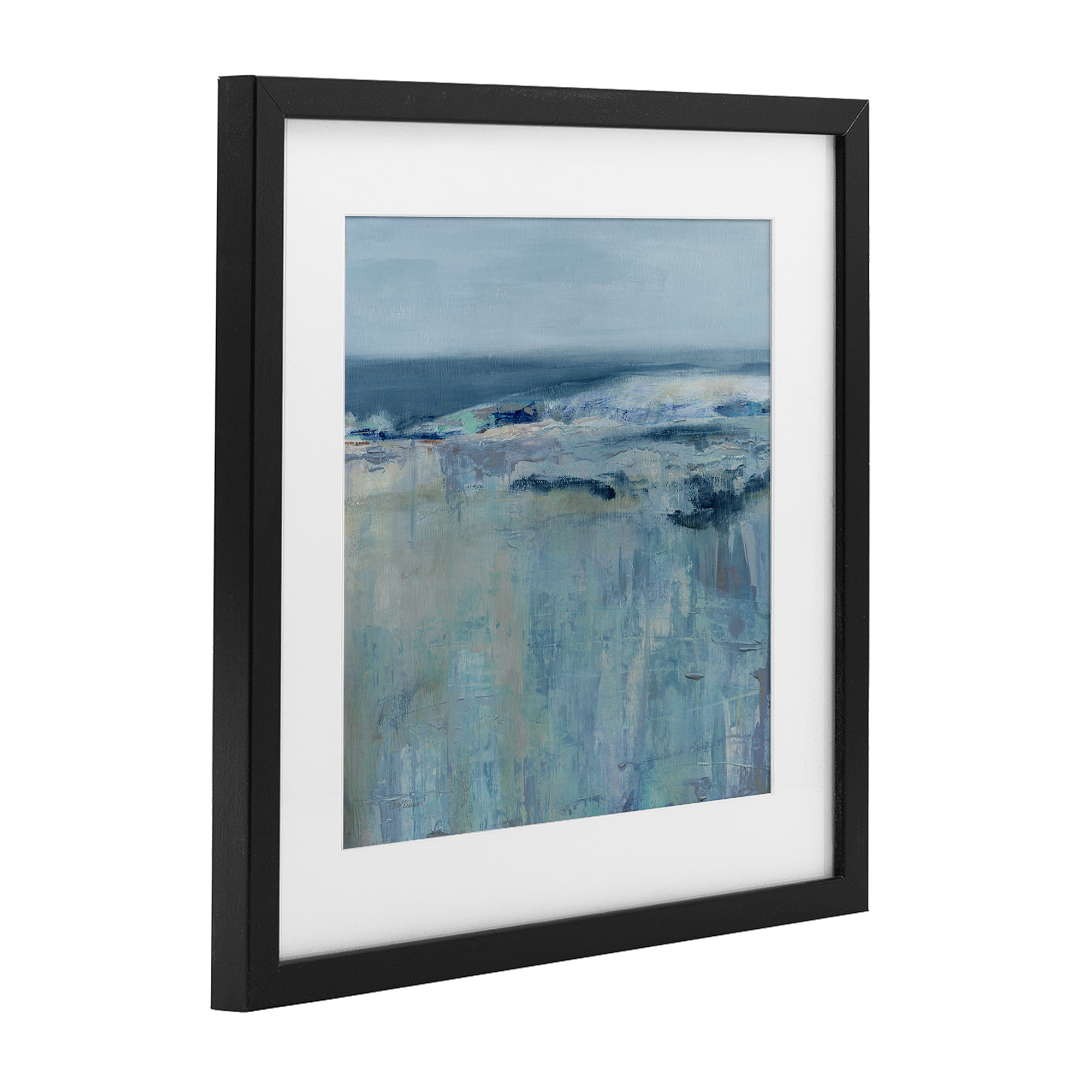 Stupell Industries Serene Abstract Pastel Seascape Black Framed Print Under Glass, design by Carol Robinson