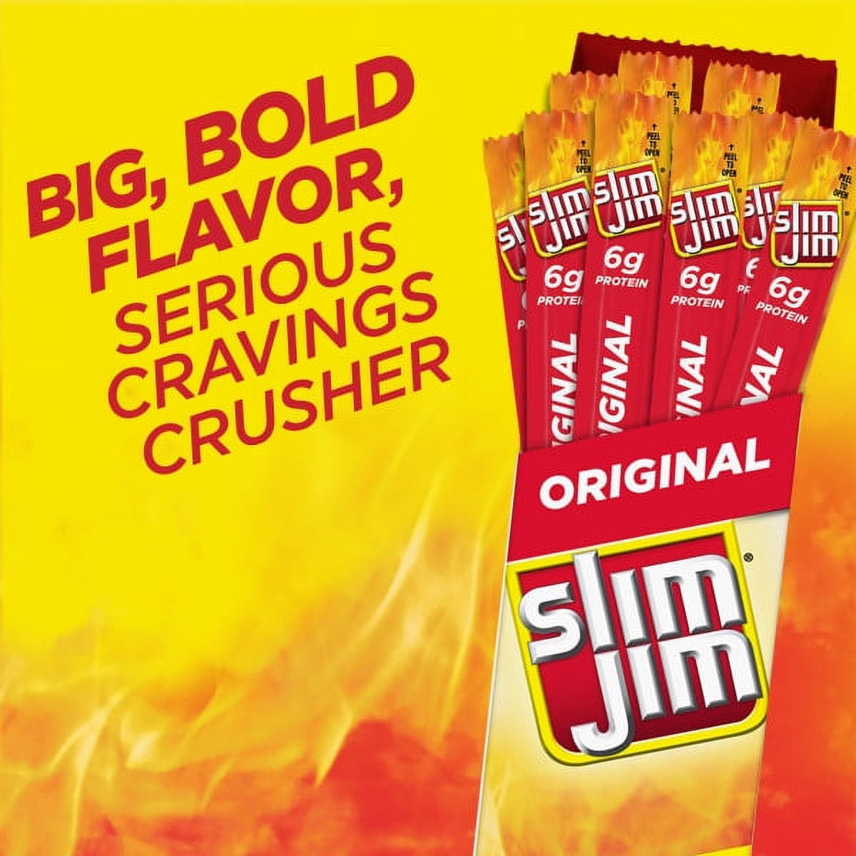 Slim Jim Original Giant Smoked Snack Stick Keto Friendly Smoked Meat Stick, 0.97 Oz, 24 Ct