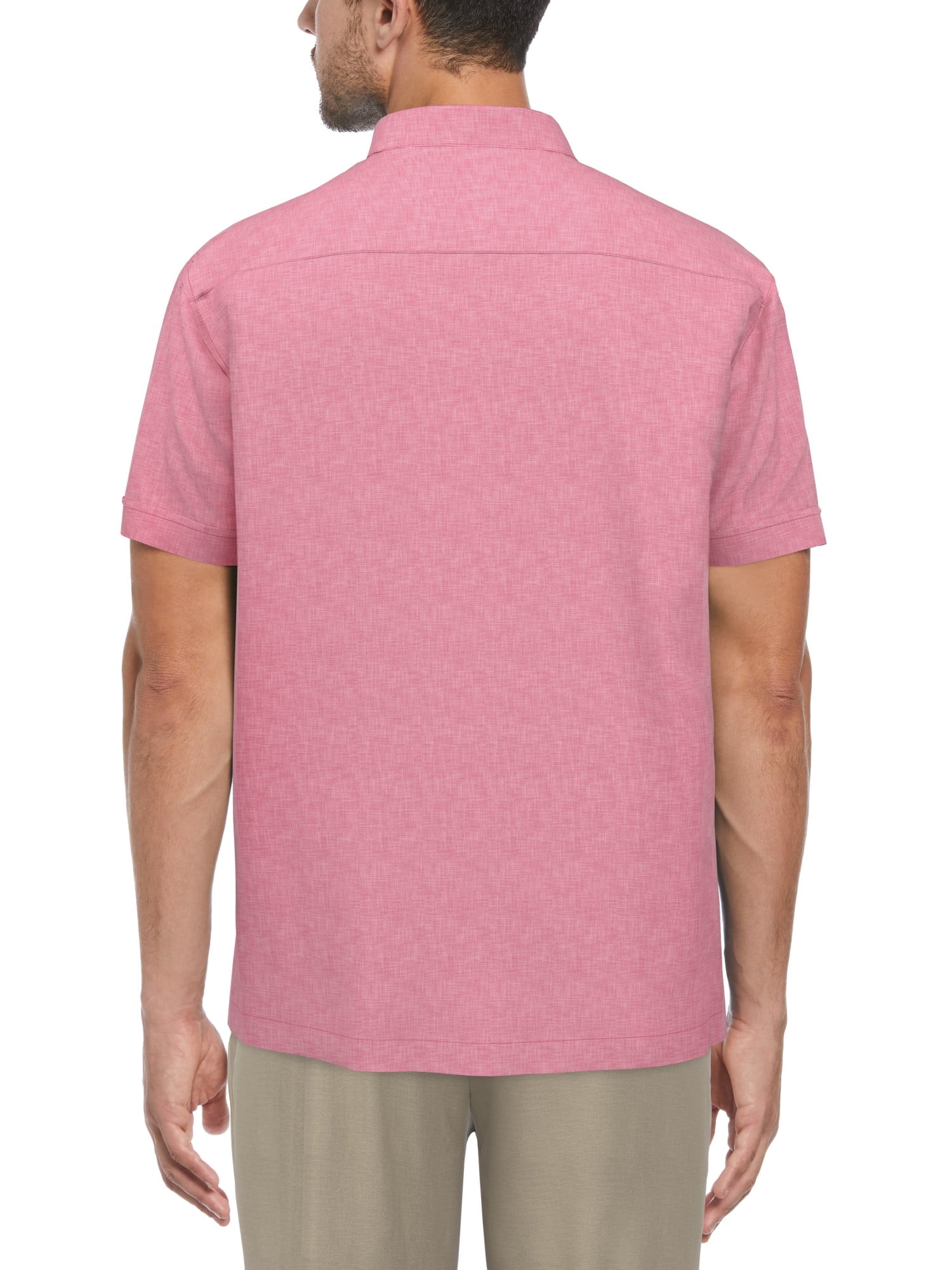 Cafe Luna Men’s Crosshatch Gradient Print Panel Short Sleeve Shirt, up to Size 5XL