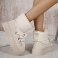 thumbnail image 5 of Miqool Winter Boots for Women Snow Warm Fur Lined Waterproof Ankle Booties Lace Up Non Slip Flat Comfortable Womens Shoes, 5 of 9