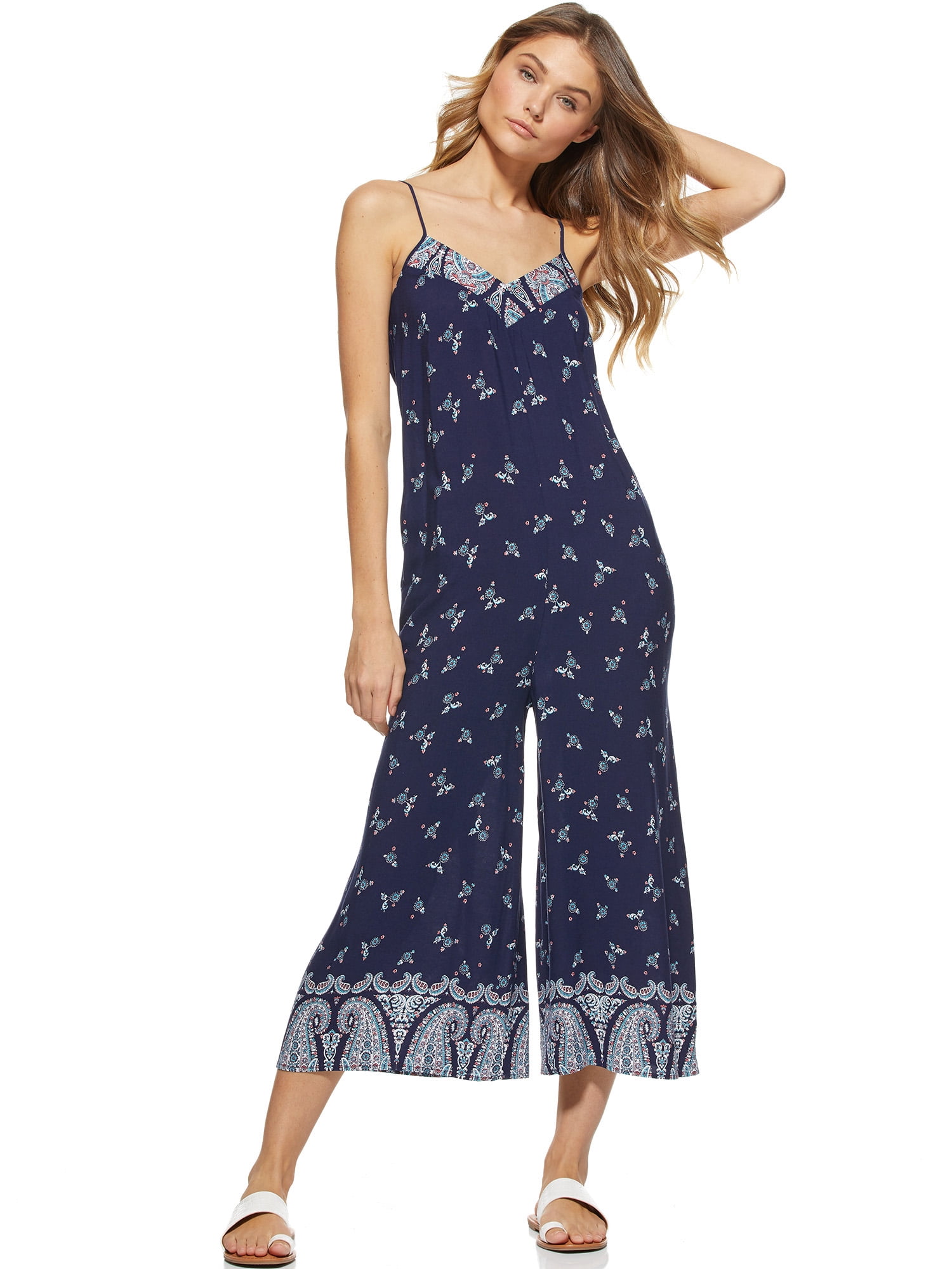 Scoop Women's Printed V-Neck Jumpsuit Scoop Women's Printed V-Neck Jumpsuit